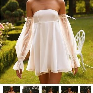 Celine Off-Shoulder White Dress